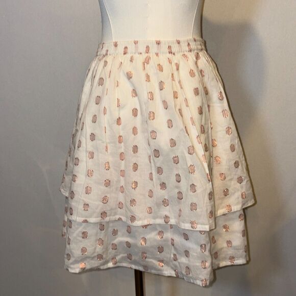 Garance Rose Gold Polka Dot Skirt/Lagenlook/dreamy/cottage/Paris/Lined/beachy - Picture 3 of 4